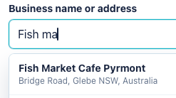 Search for your business name or address